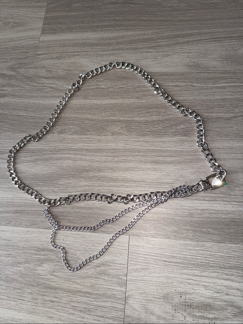 Silver Chain Belt with Lobster Clasp - Women's Accessory